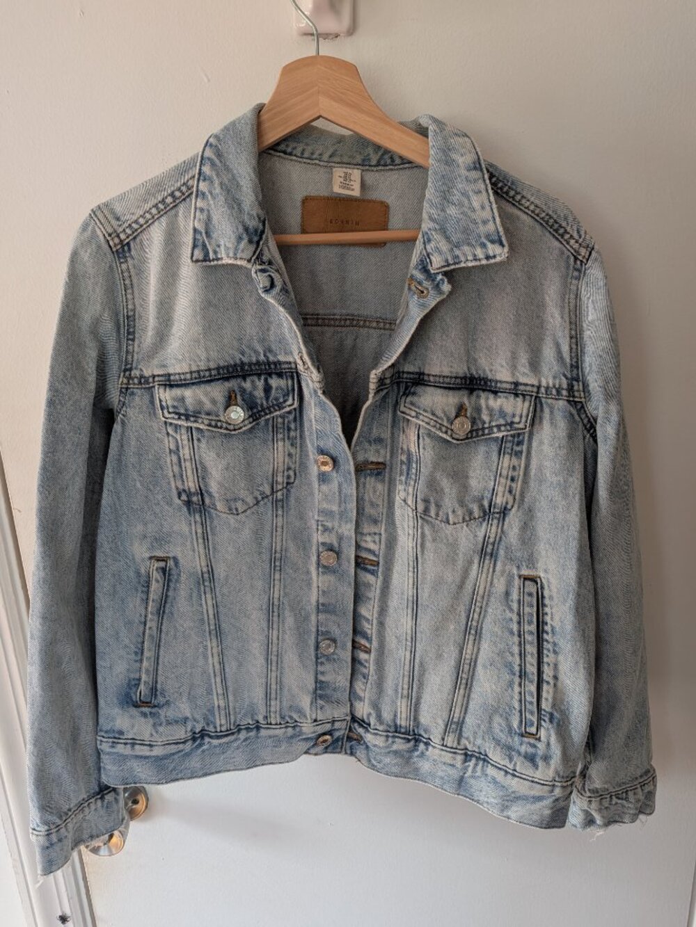 Jean Jacket with Quilted Vintage Strawberry Patch - Picture 4 of 5